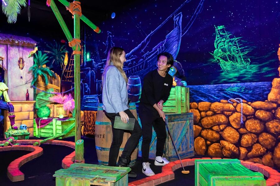 Aloha Amsterdam: 12-Hole Glow-in-the-Dark Mini-Golf - Food, cocktails, and other games under one roof
