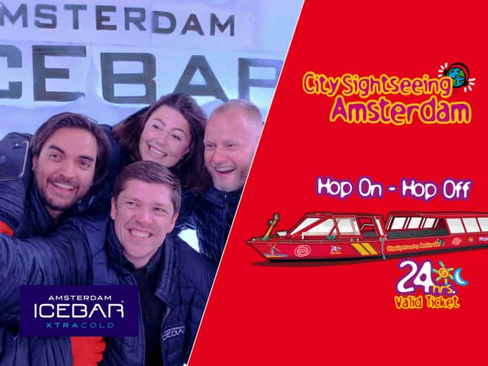 Amsterdam: 24-Hour Hop-On Hop-Off Boat and XtraCold Icebar - A canal day with a chilly finale