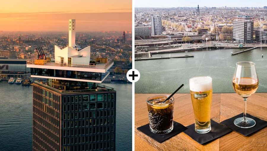 Amsterdam: A'DAM Lookout Entry Ticket with 2 Drinks - Key points at a glance