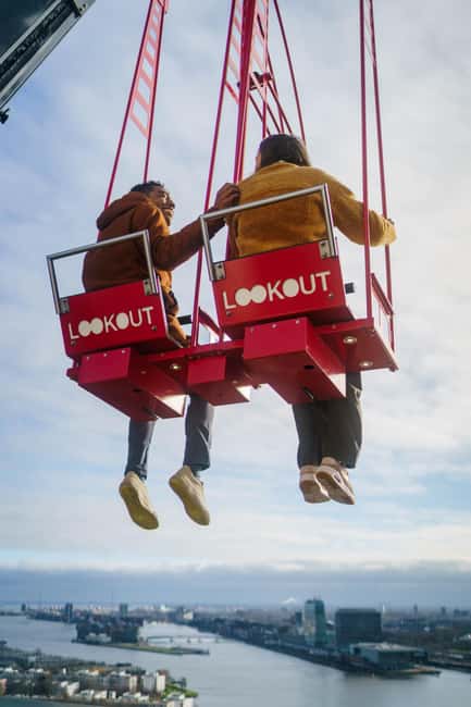 Amsterdam: A'DAM Lookout Entry Ticket with 2 Drinks - Interactive displays and Amsterdam context