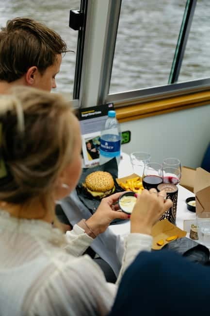 Amsterdam canal cruise with culinary burger or cheese & wine - Noorderkerk and the Jordaan on the way home