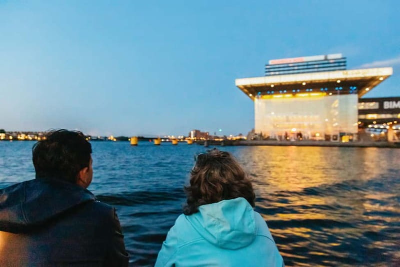 Amsterdam: Evening Cruise with Optional Wine and Snacks - Central Station, the EYE Film Institute, and the A’DAM Tower