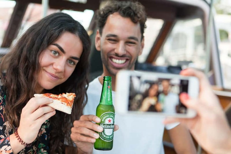 Amsterdam: Evening Pizza Cruise Along the Canals - The Anne Frank House from the water