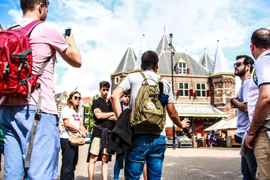 Amsterdam full day: Walking, Biking & Cruising with Lunch - Amsterdam from the canal