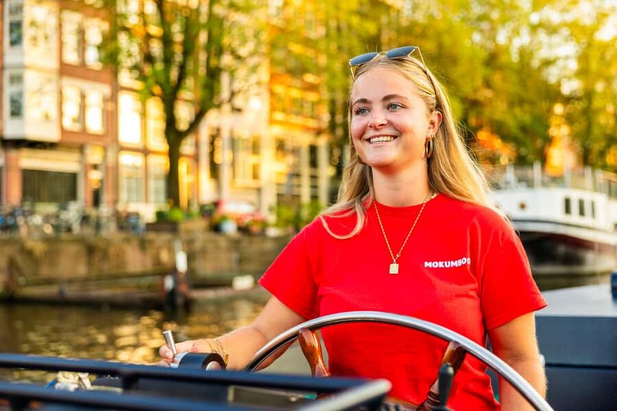 Amsterdam: Guided Open Boat Canal Cruise Including Drink - Westertoren, Westerkerk, Anne Frank House, and Brouwersgracht