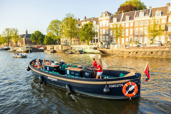 Amsterdam: Guided Open Boat Canal Cruise Unlimited Drinks Option - Brouwersgracht, the western lock, and the return