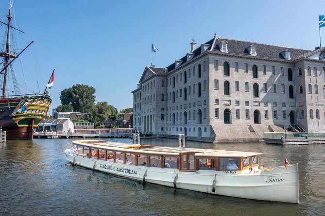 Amsterdam Historic Tour On Classic Saloon Boat - Passing beneath the Skinny Bridge