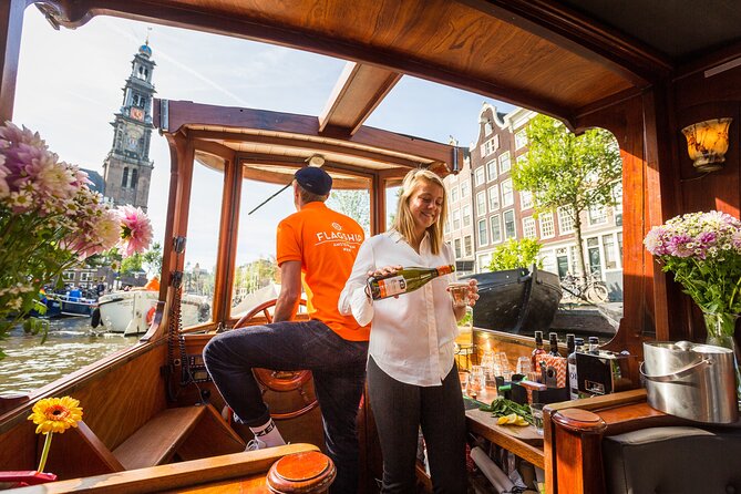 Amsterdam Historic Tour On Classic Saloon Boat - The church and other landmarks along the route