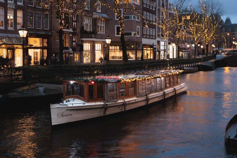 Amsterdam: Open Boat Cruise option Unlimited Drinks & Bite - The canal route, from historic façades to modern Amsterdam