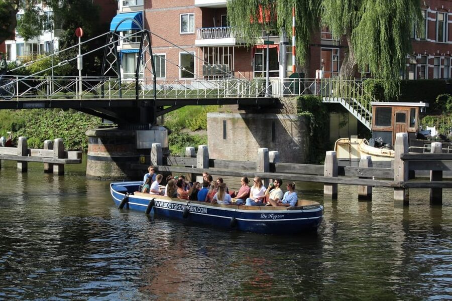 Groningen: Open Boat City Canal Cruise - Hoge der A and Lage der A warehouses