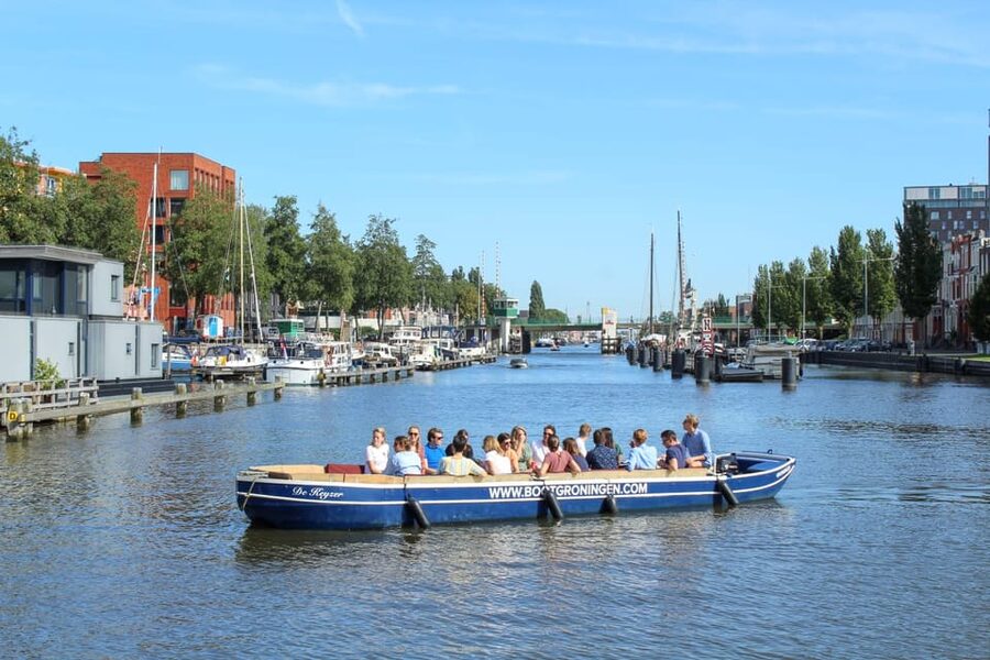 Groningen: Open Boat City Canal Cruise - The AA-church and Hoek van Ameland