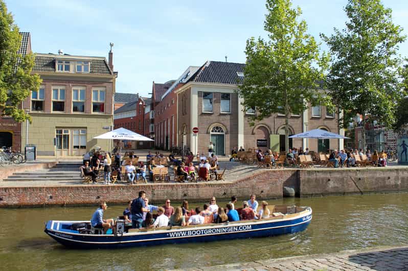 Groningen: Open Boat City Canal Cruise - The Stadsschouwburg and the Martinitoren