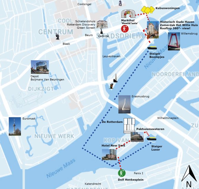 Rotterdam: De Rotterdam, Cube Houses, Watertaxi and Markthal - Katendrecht, Fenix 1, and a changing waterfront