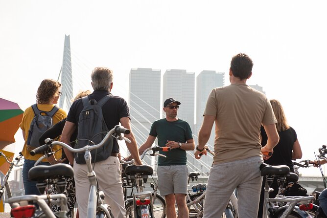 Rotterdam Highlights Bike Tour - Crossing the Swan bridge and riding through the city